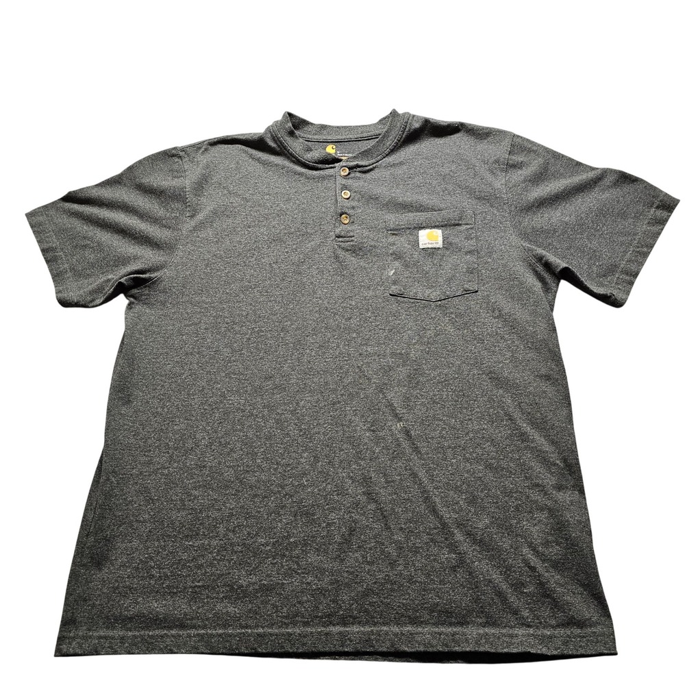 Carhartt Henley Pocket T-Shirt Mens Large Gray Short Sleeve Original Fit K84 026